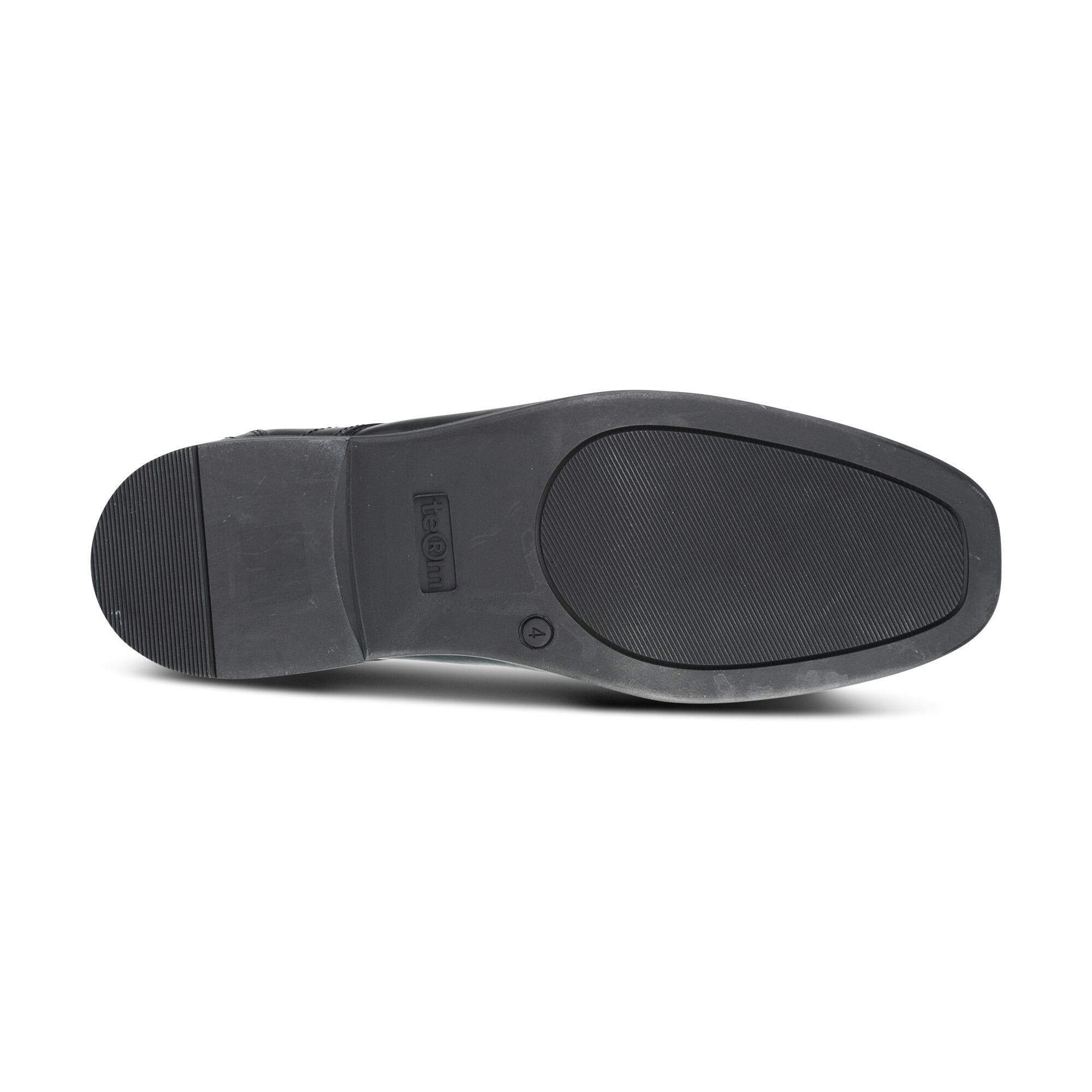 Boys senior wide fit black leat shoe (Clerk Tyson)