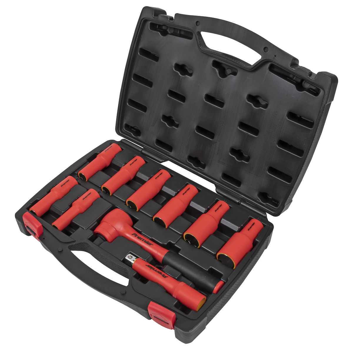 Set of 10 Insulated Sockets 10–24mm 1/2" Drive VDE