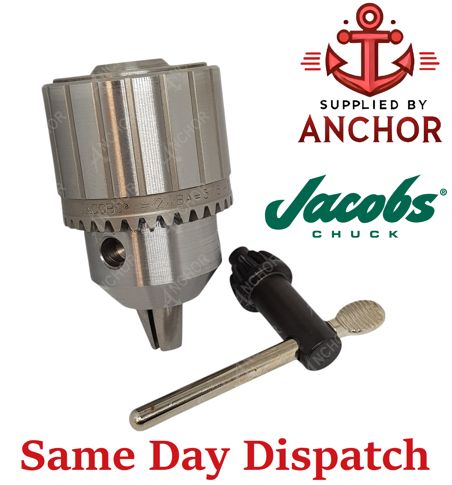 Jacobs 14946C Drill Chuck 3/8-24 Mount 1/161/2