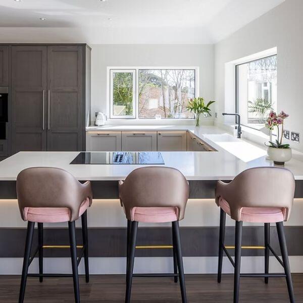 Customised Bar Stools with contrast fabrics