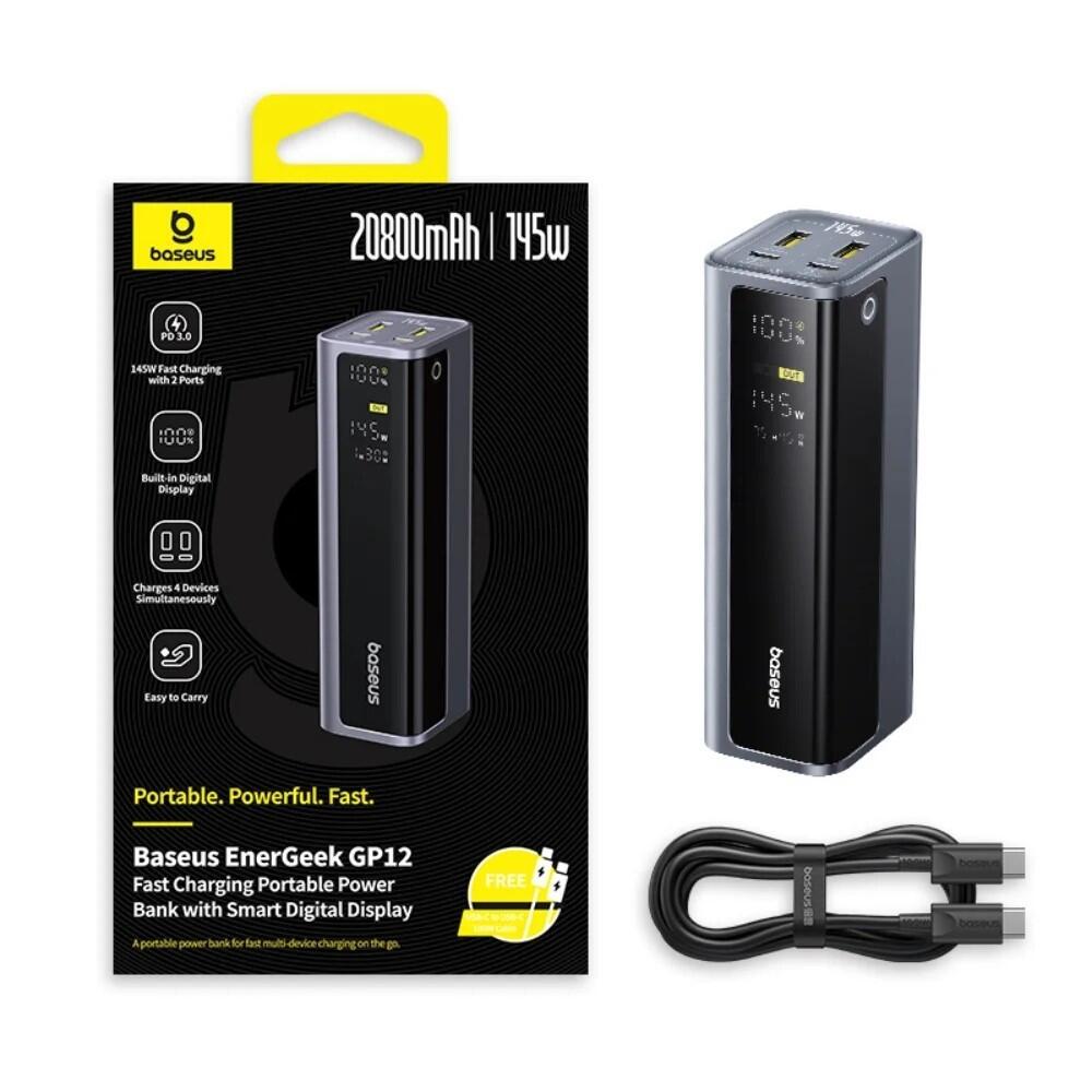 Baseus EnerGeek GR12 145W 20800mAh Power Bank, PD 3.1, Digital