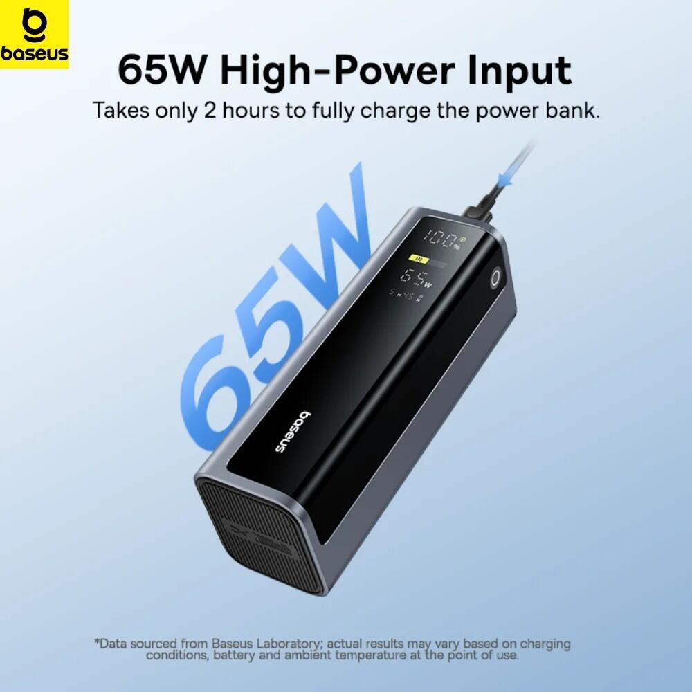 Baseus EnerGeek Laptop Powerbank, 145 W, 20800 mAh, External Battery with 2 x USB-C PD 3.0 100W Max Fast Charging, Digital Display, Compatible with MacBook Pro, Dell, HP, SteamDeck, iPhone 16/15/14/13