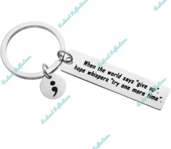 Mental Health Awareness Semicolon Keychain –
