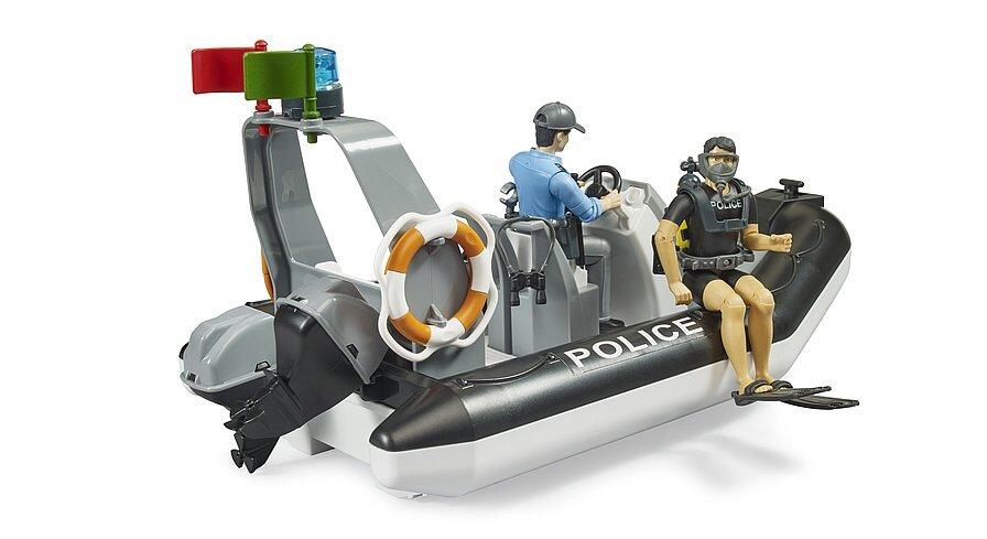 bru62733 3 police boat with rotating beacon light and 2 figures - image 4