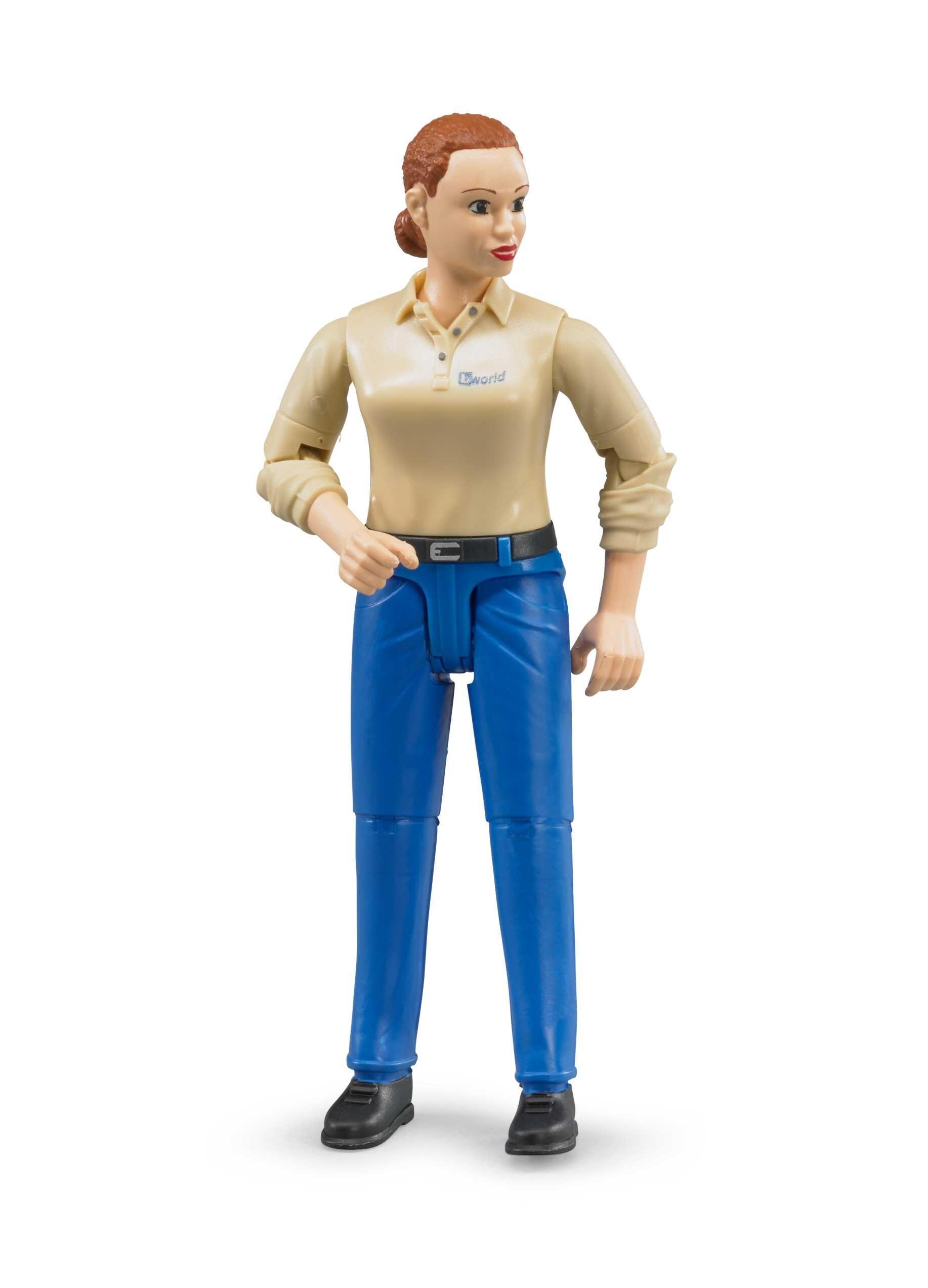 Bruder female figure wearing dark blue jeans – standing front view