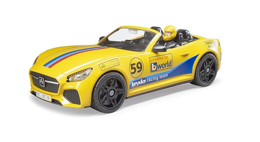 Bruder yellow roadster toy car from Racing Team set
