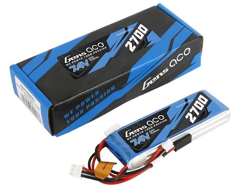 Gens Ace Li-Po and box 2S 7.4V 2700mAh Futaba Connector suits T6J T6K and 12FG TX