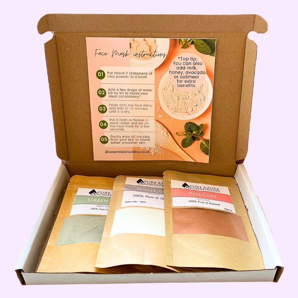 Face Mask Kit - Natural 3 Clay Kit