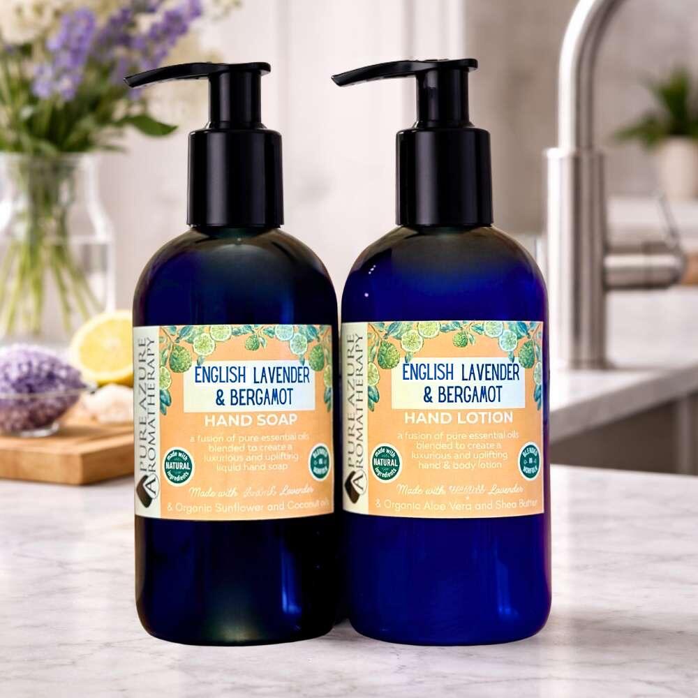Lavender and bergamot soap and lotion set