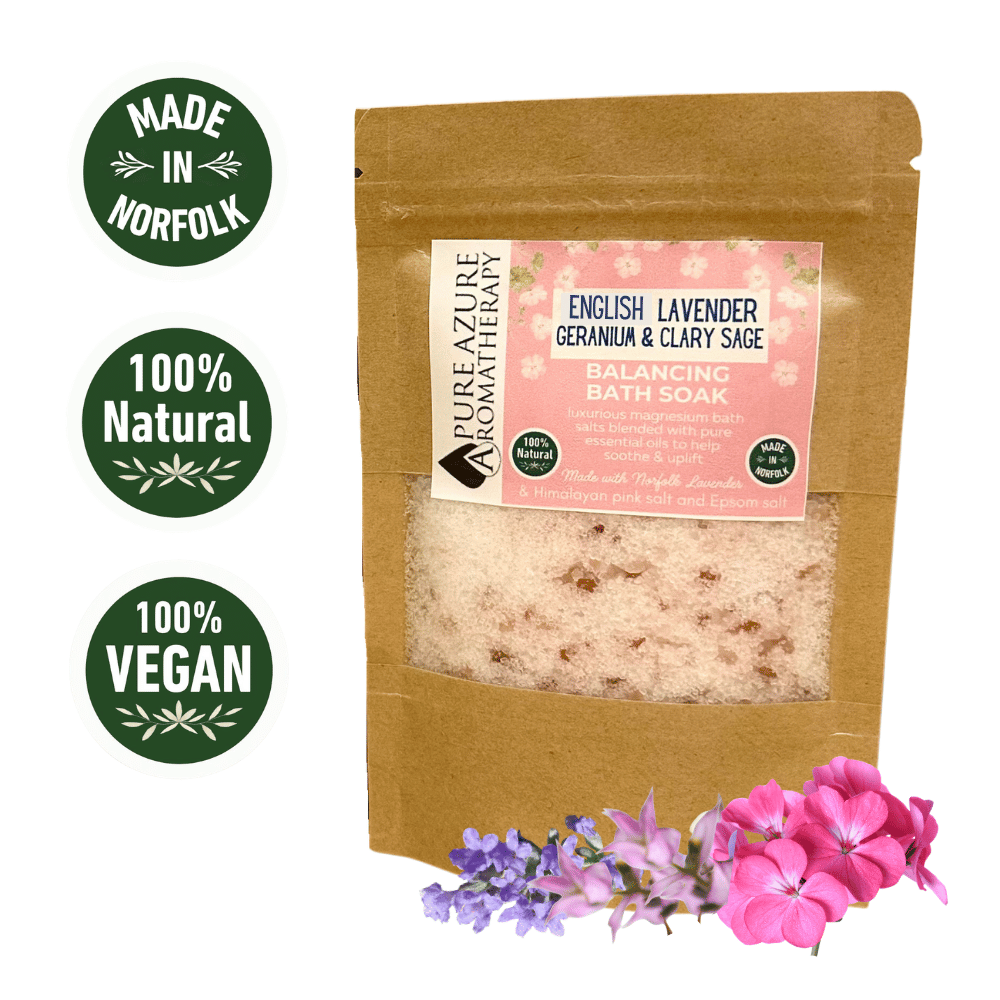 Geranium, lavender and clary sage bath salts