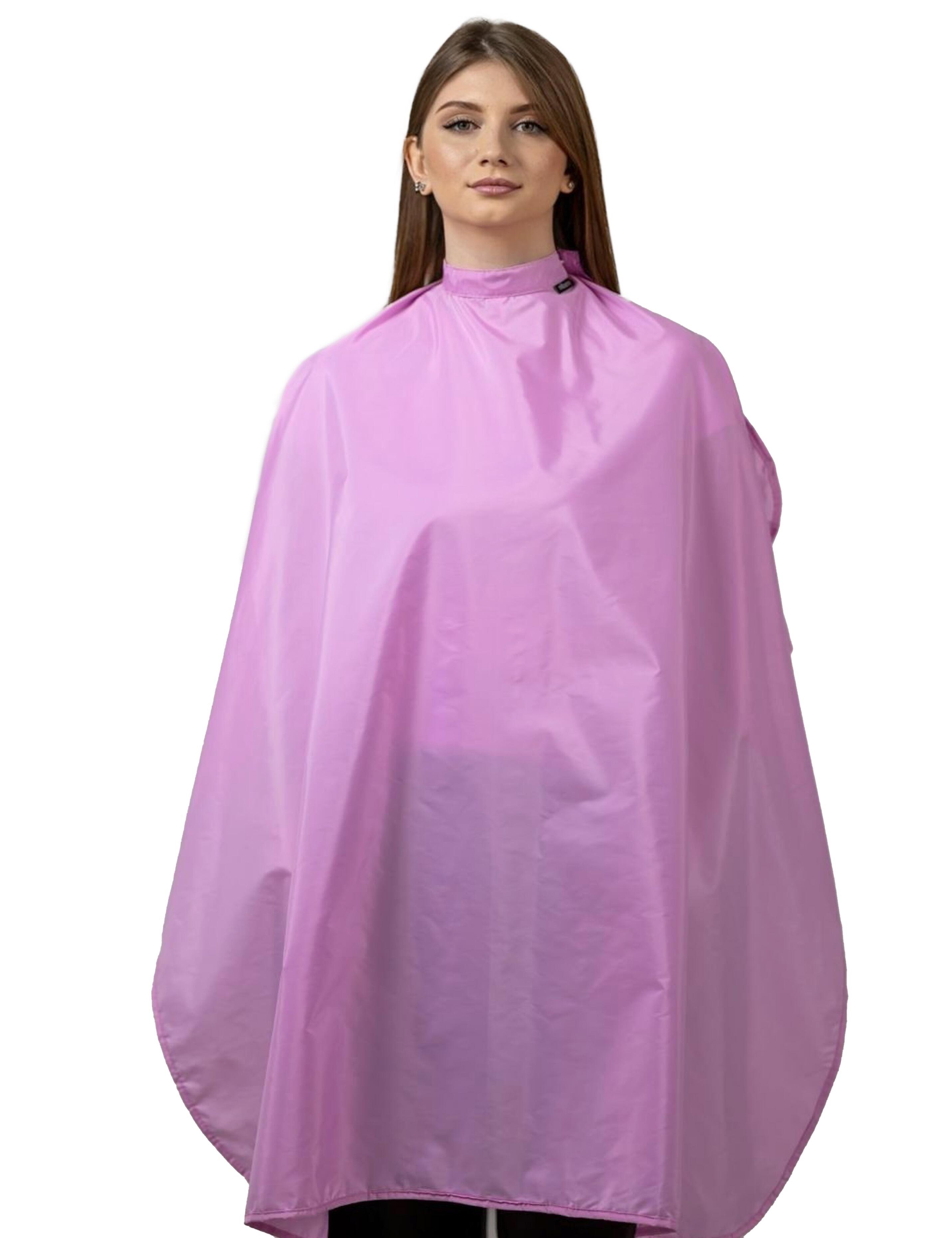 Charming pink salon cape perfect for bright and modern beauty studios