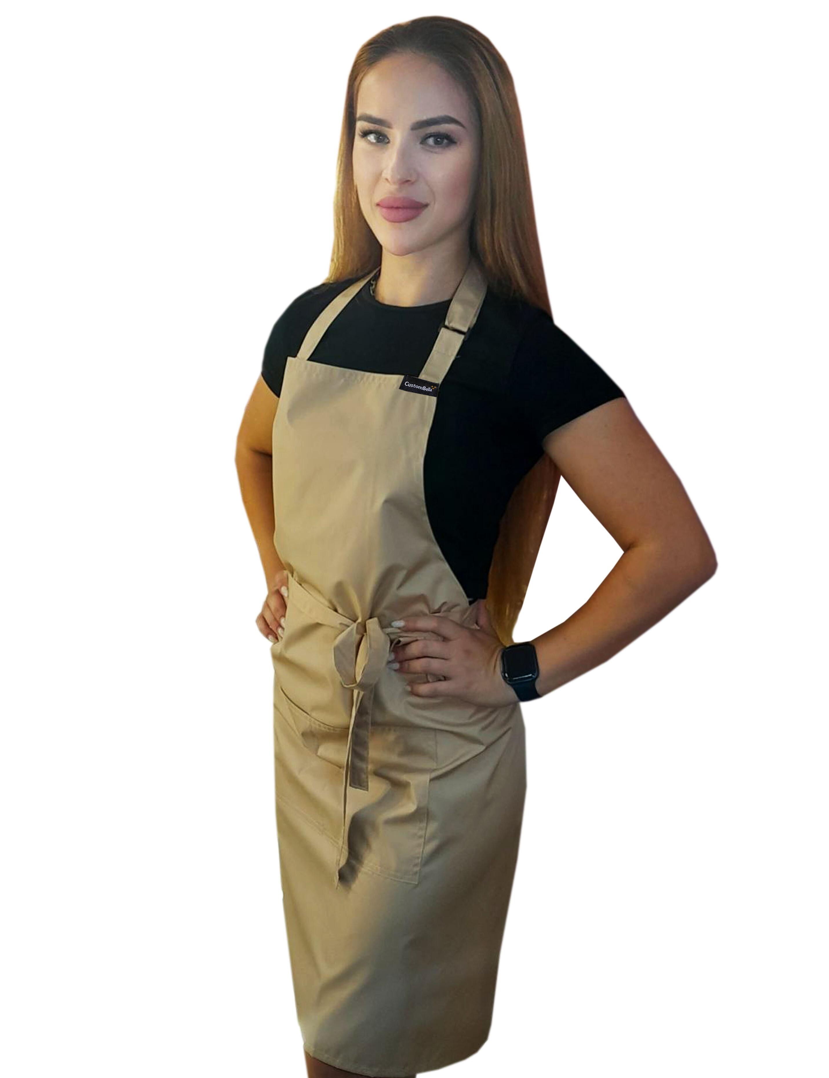 Premium waterproof cappuccino barber apron from top-rated US commercial salon supply