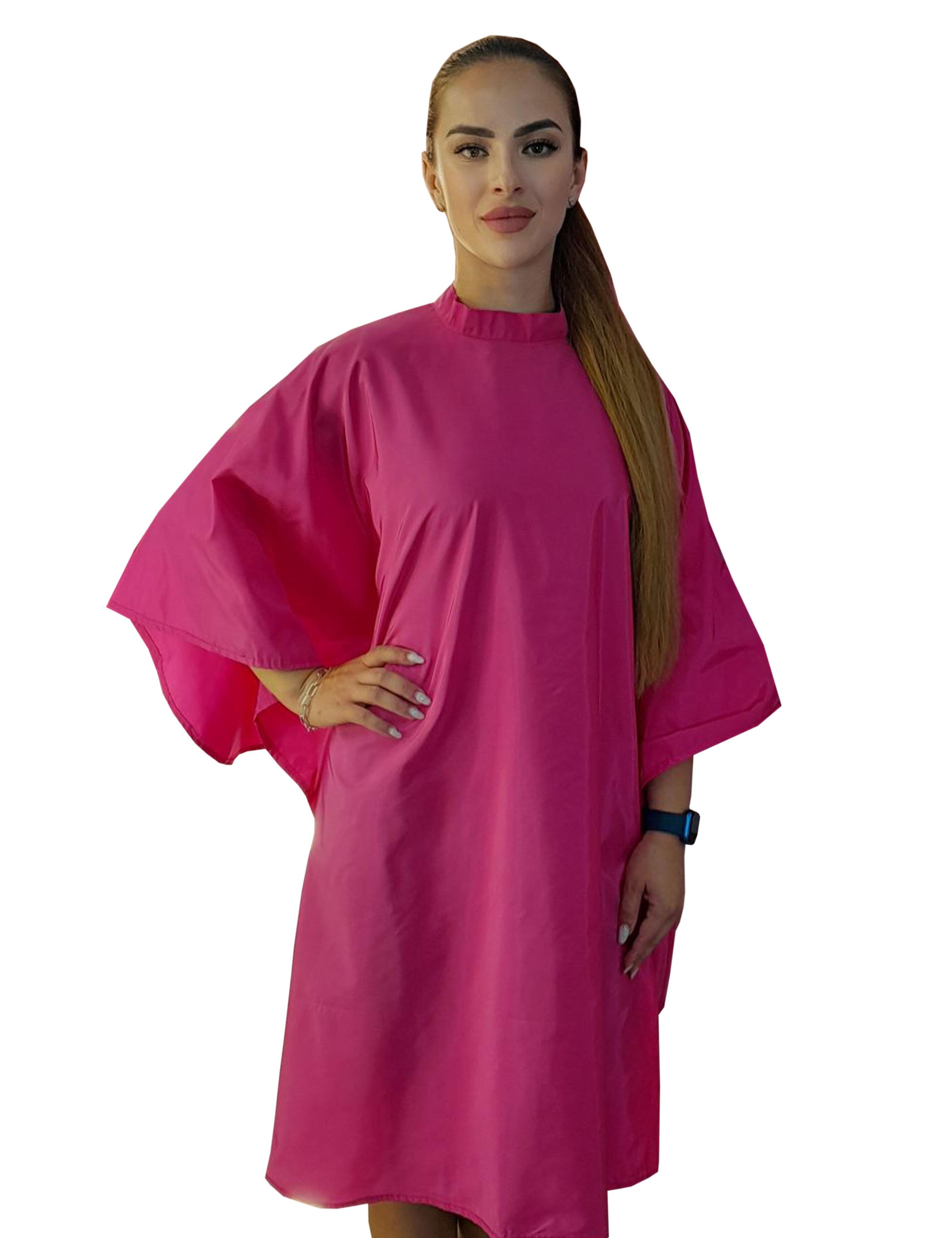 Dazzling hot pink salon cape perfect for lively and modern beauty studios