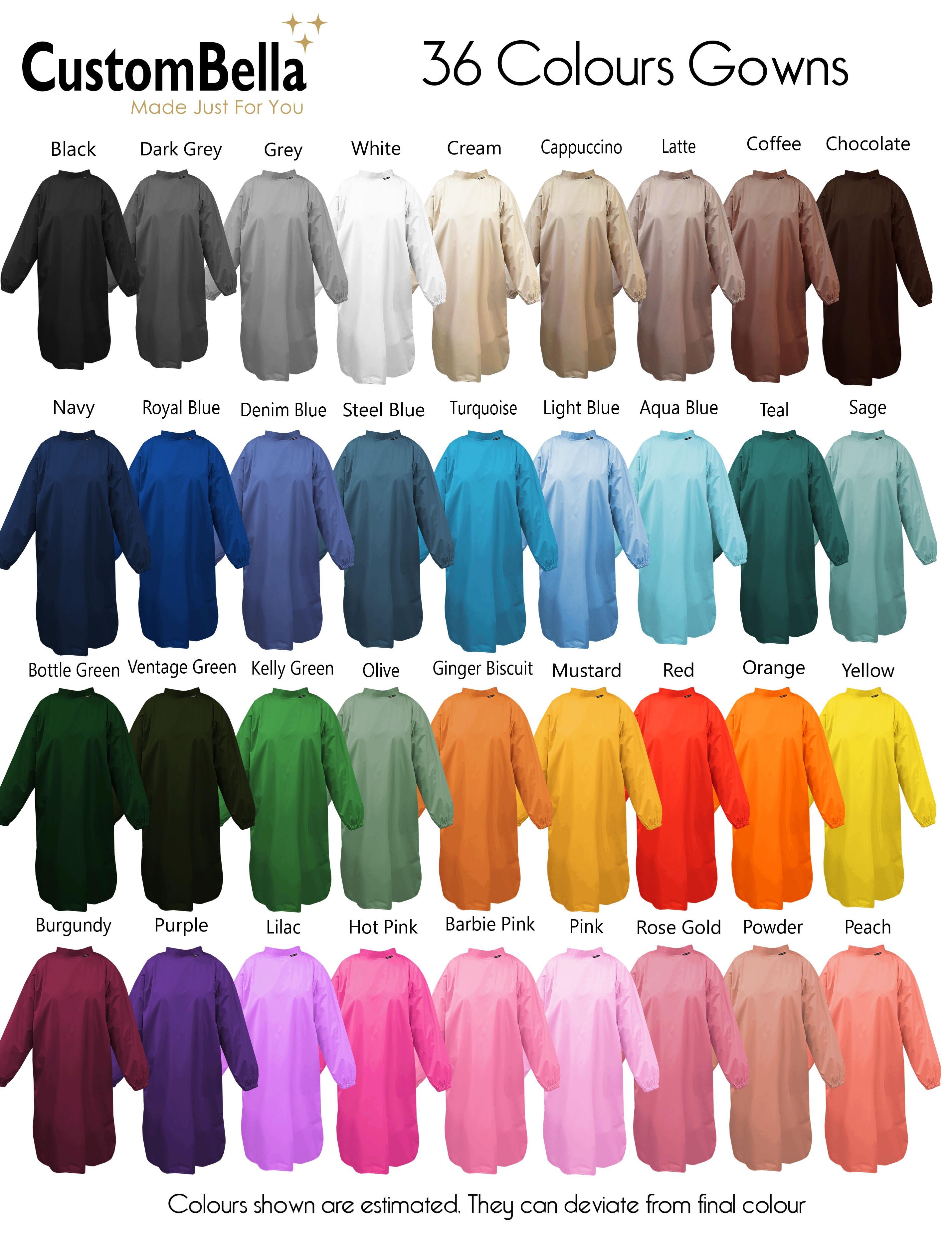 Sage salon cape with sleeves made for US professional beauty salons