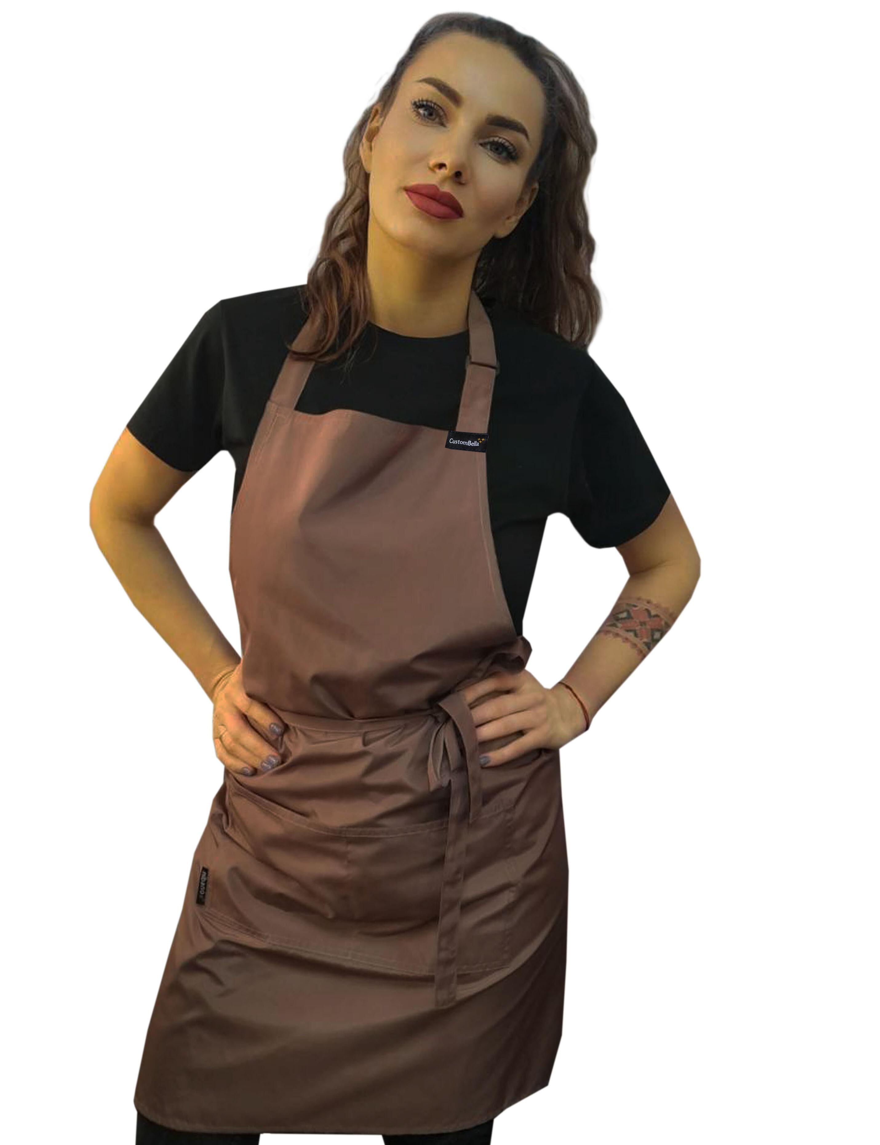 Premium grade coffee barber apron customized with professional business logo embroidery