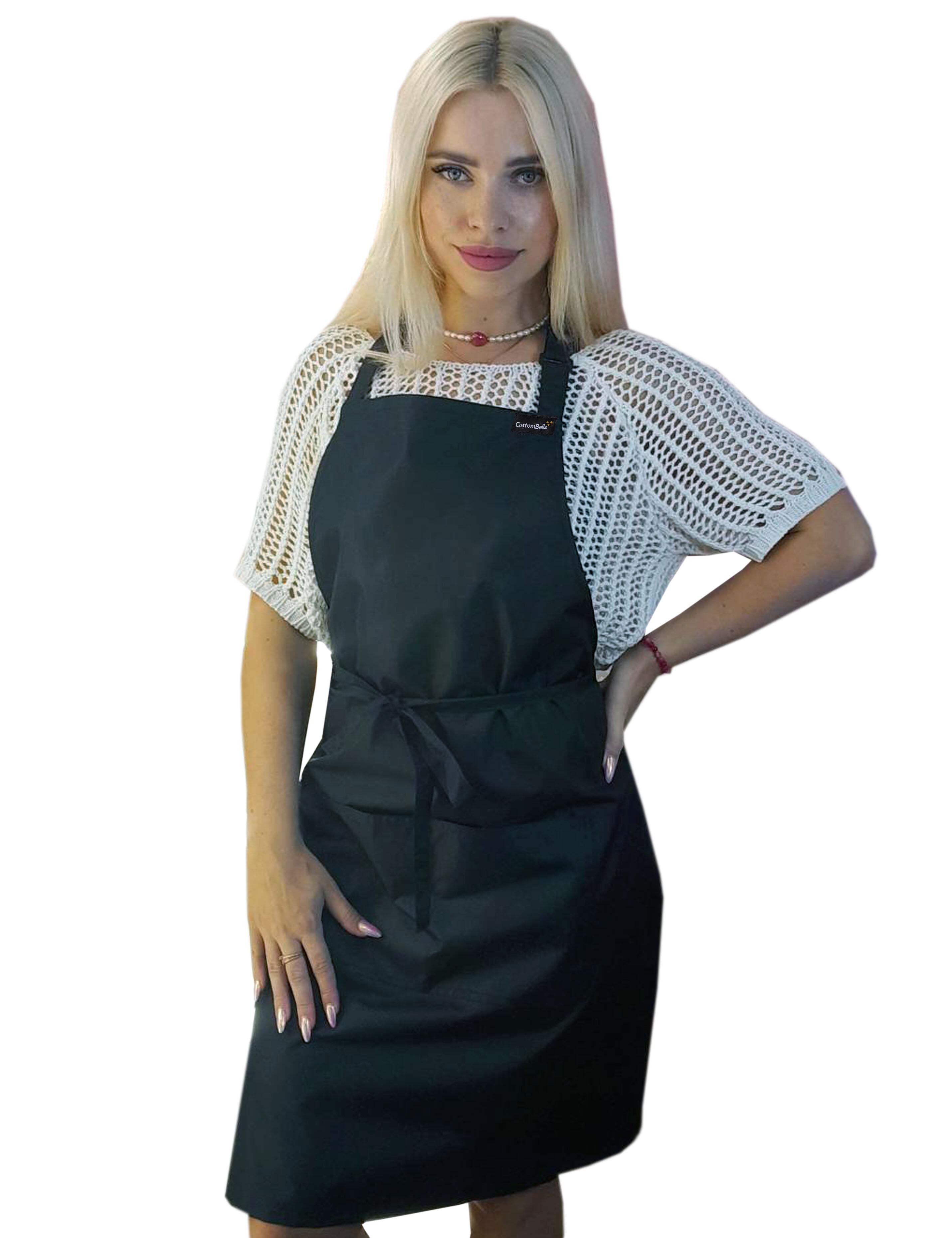 Premium waterproof black barber apron from top-rated US commercial salon supply