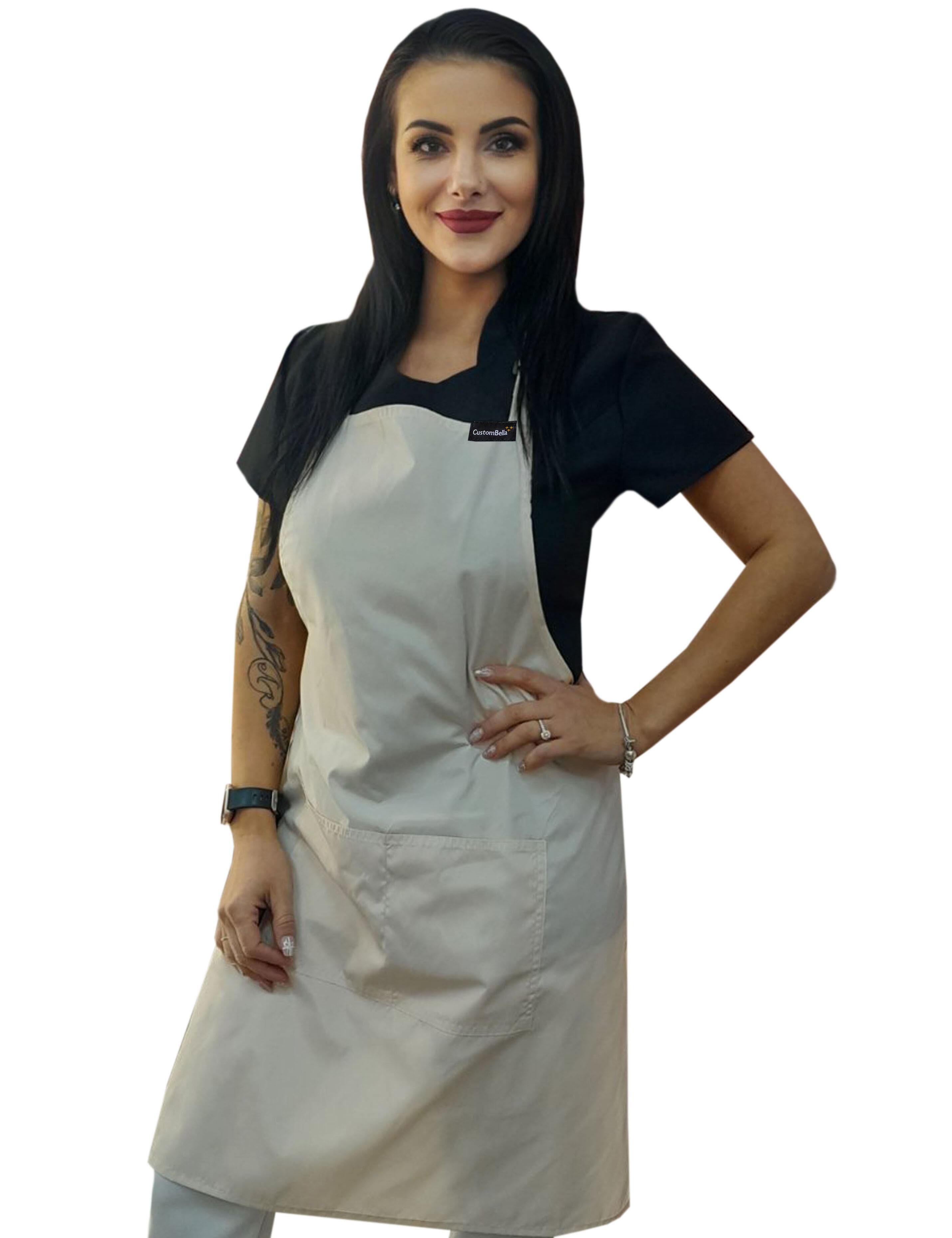 Premium waterproof cream salon apron from top-rated US commercial salon supply