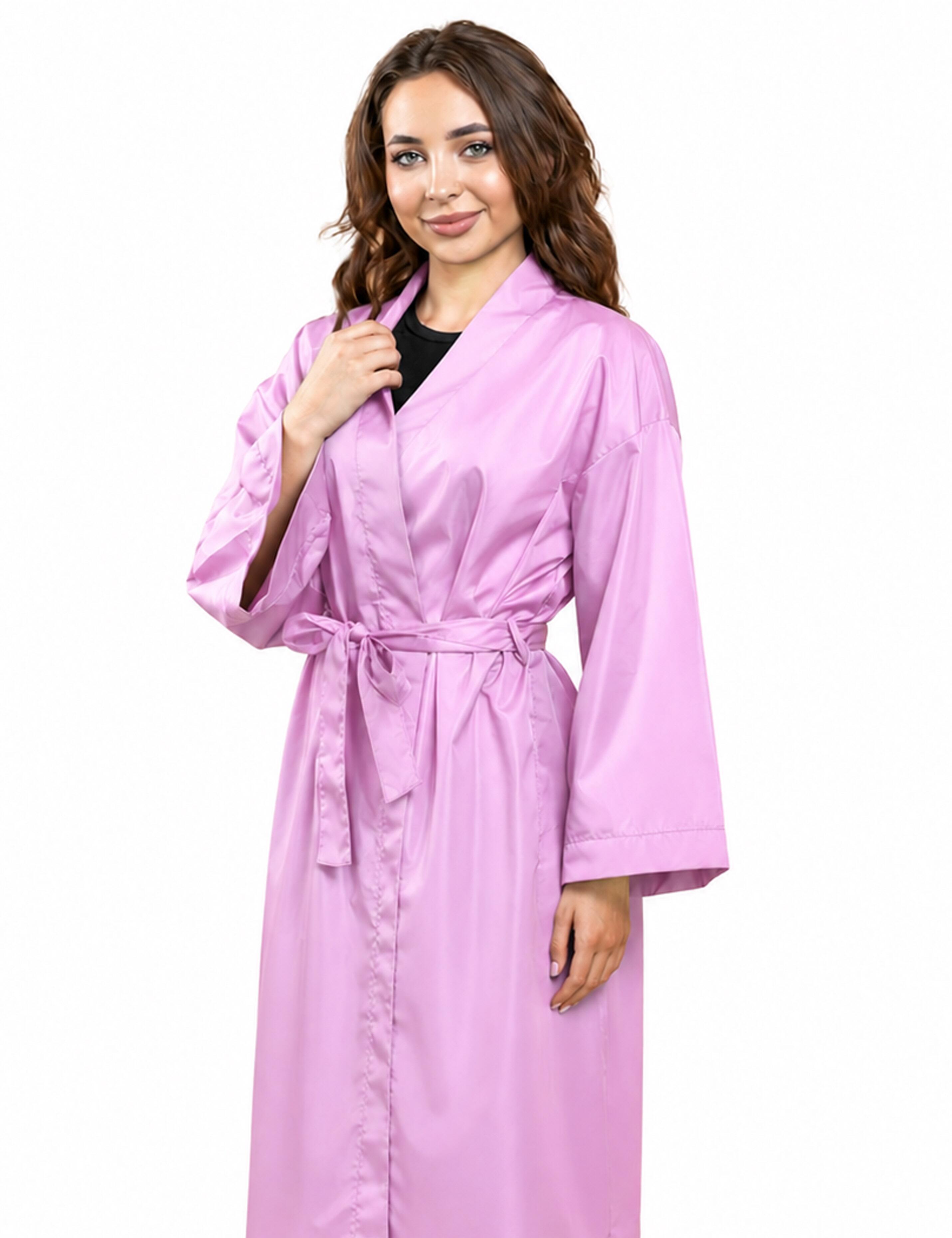 BellShield innovative protection fabric salon kimono robe in charming pink