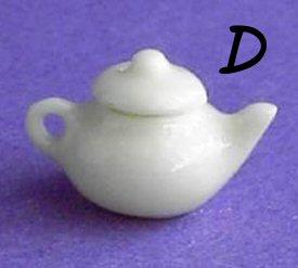 Dolls house Small White China Teapots