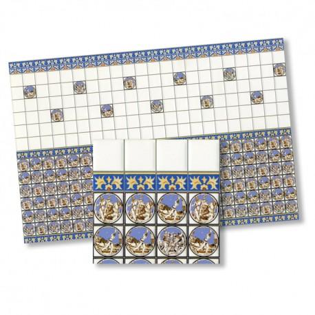 1/24th scale Victorian Blue Wall Tiles