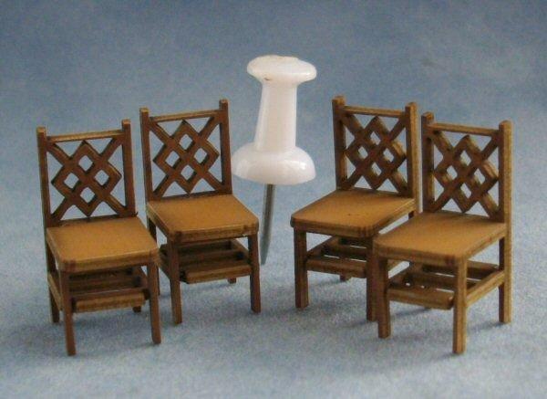 1/48th scale Criss Cross Square Back Chairs with pin for scale