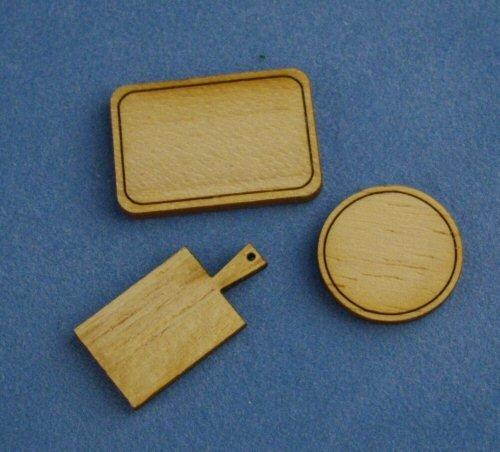 1/24th scale Wooden Bread and Chopping Boards