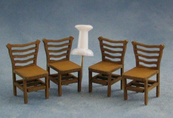 Quarter scale Four Ladderback Chairs Kit