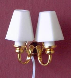 A 1/24th scale Dolls House Modern Shade Double Wall Light