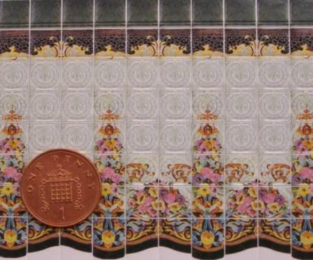 1/24th scale Art Nouveau Floral Wall Tiles