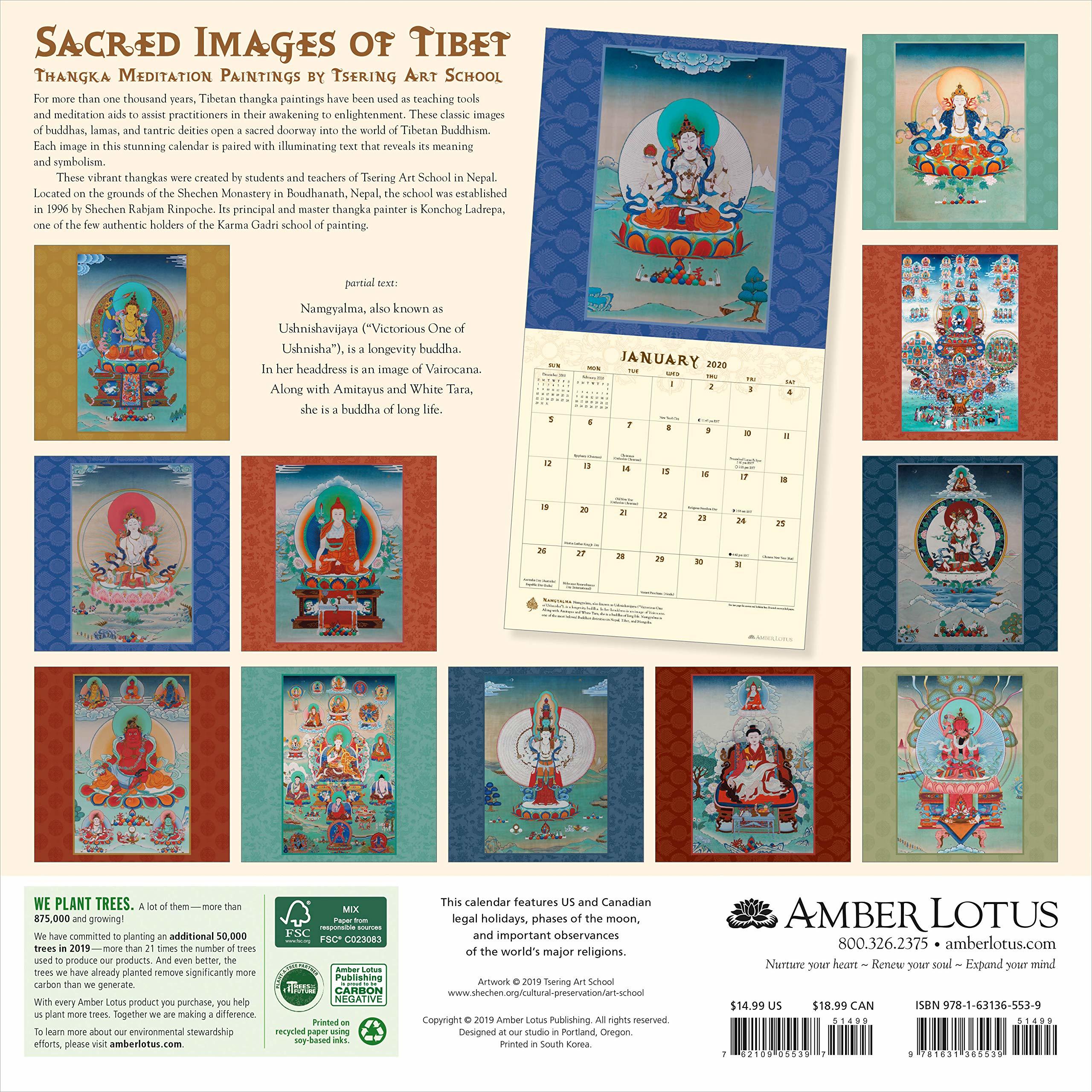 2020 Sacred Images of Tibet Calendar Thangka Meditation Paintings