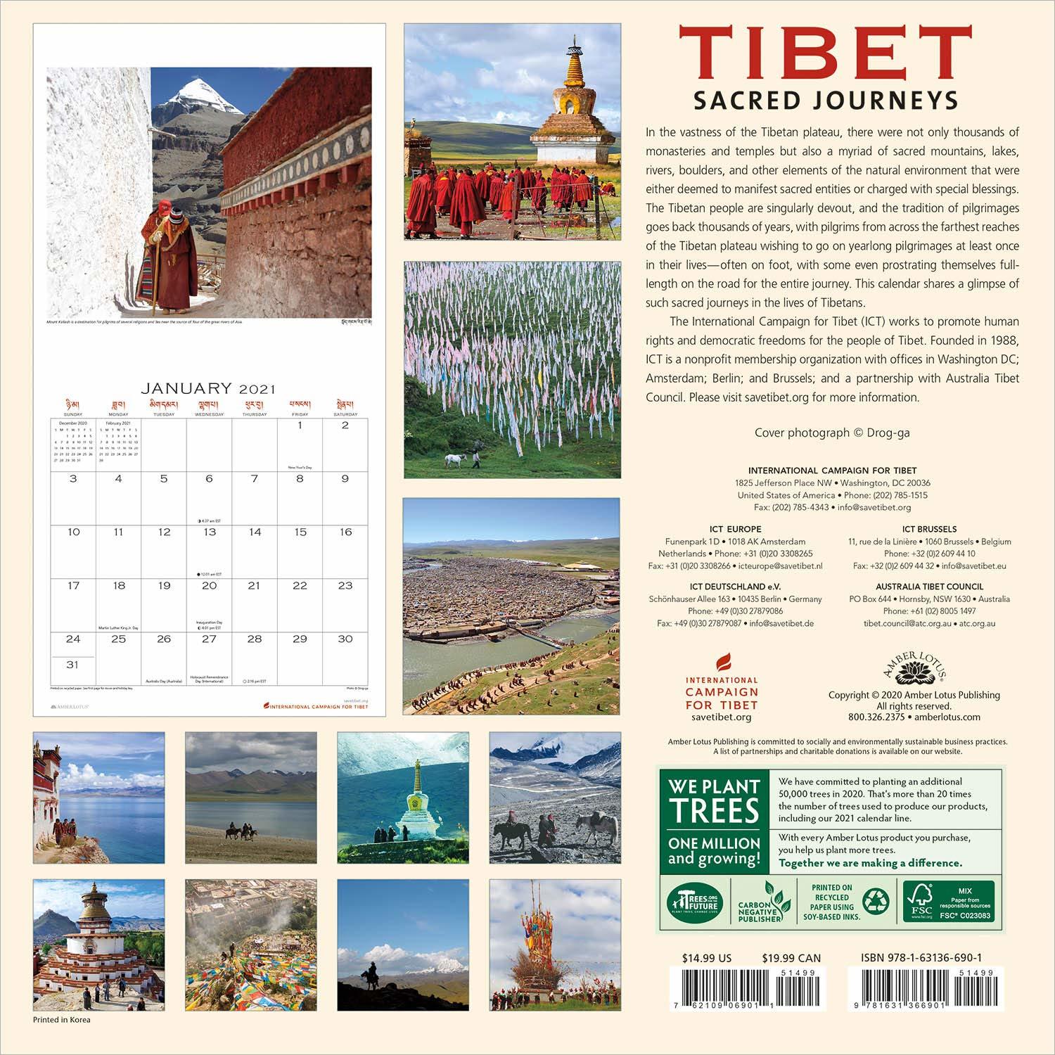2021 Tibet Sacred Journeys Wall Calendar (International Campaign for Tibet)