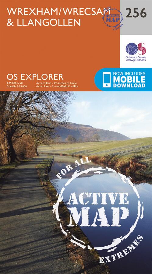 OS Explorer Active Map 256 - Wrexham & Llangollen