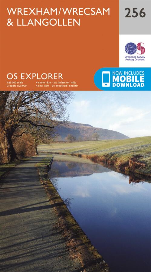 OS Explorer Map 256 - Wrexham & Llangollen