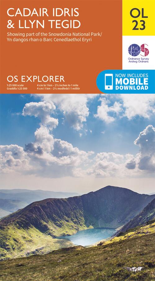 OS Explorer OL23 Map - Cadair Idris & Llyn Tegid