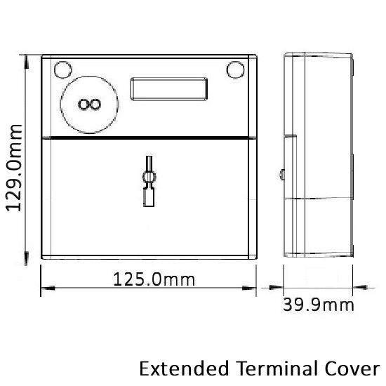 Emlite ECA2 - Dimensions Long Terminal Cover