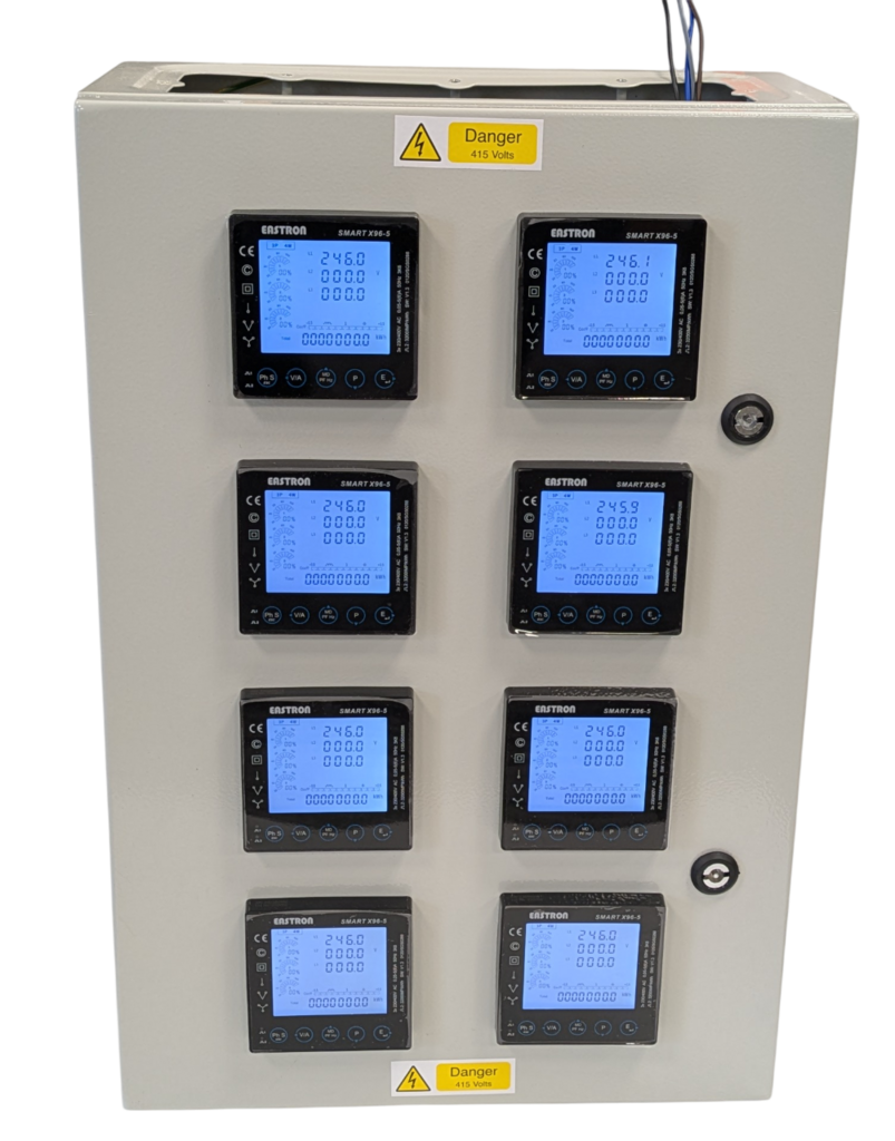 Pre-wired Enclosure with Eight Panel Mount Meters