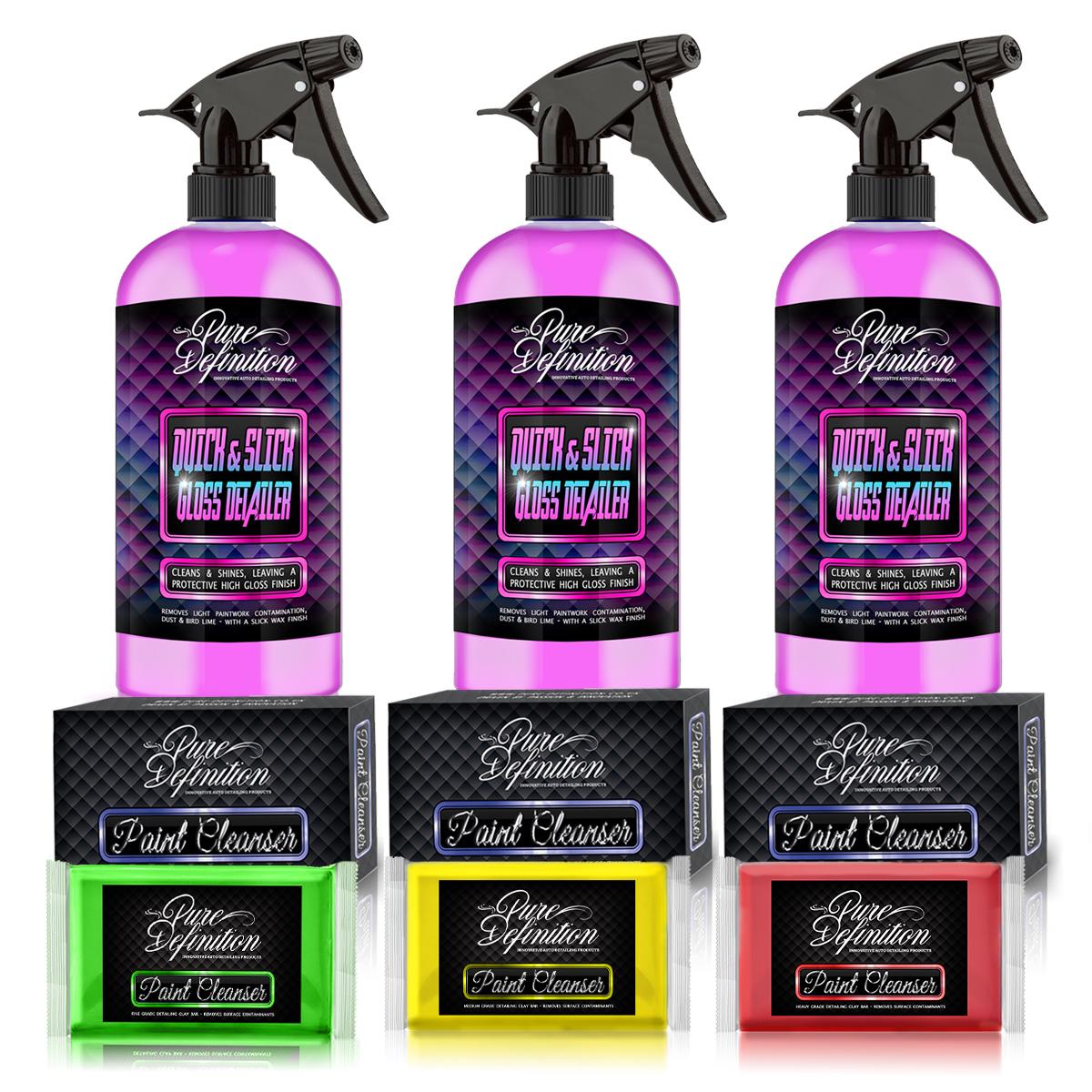 Clay Bar Kit Fine medio pesado coche detallando Claybar Set X 3 pura