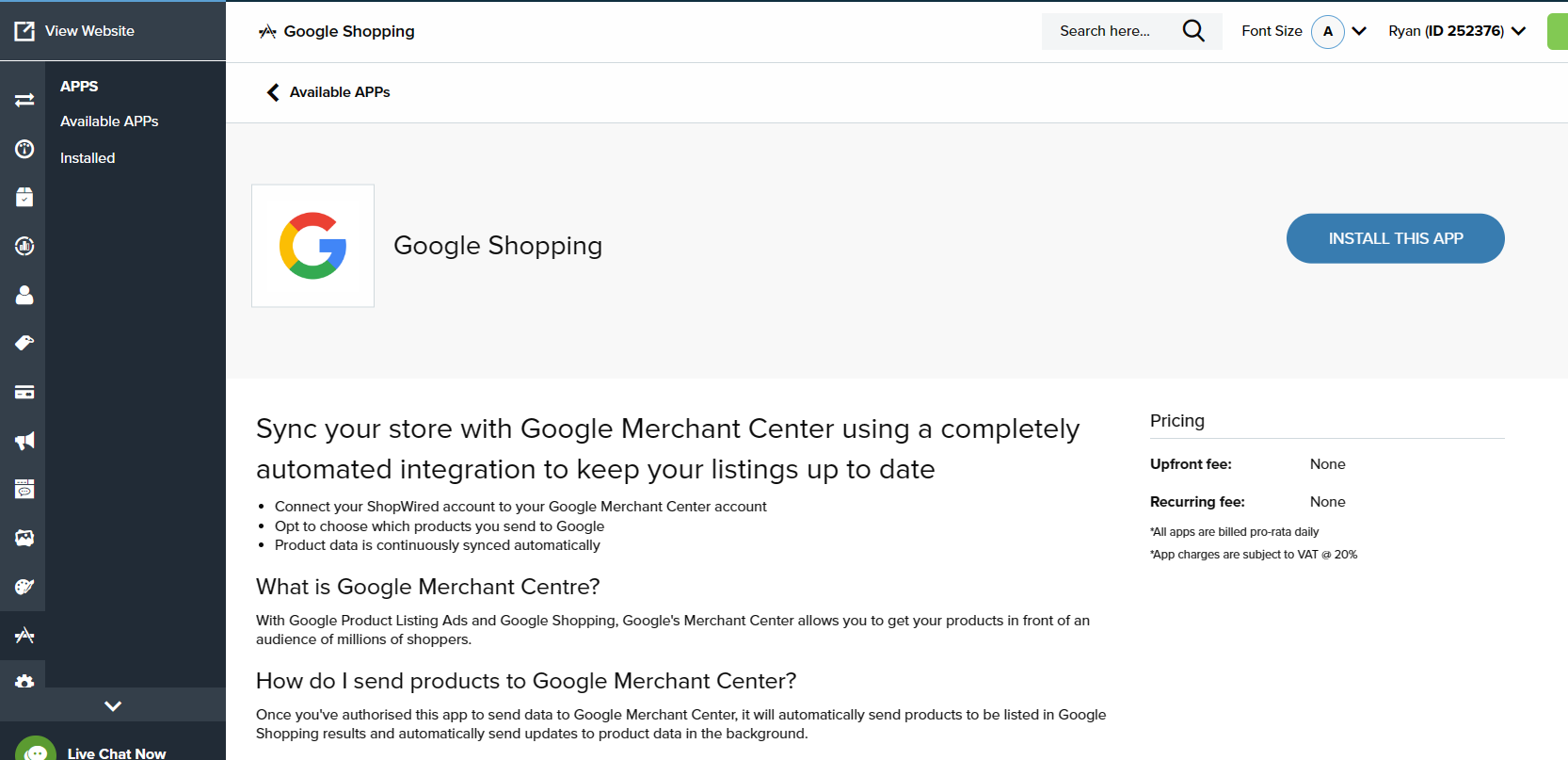 Google Shopping App