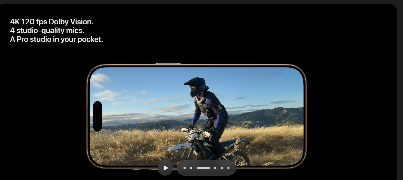 iphone 16, product page screenshot as user scrolls through the page. Image shows info about the camera