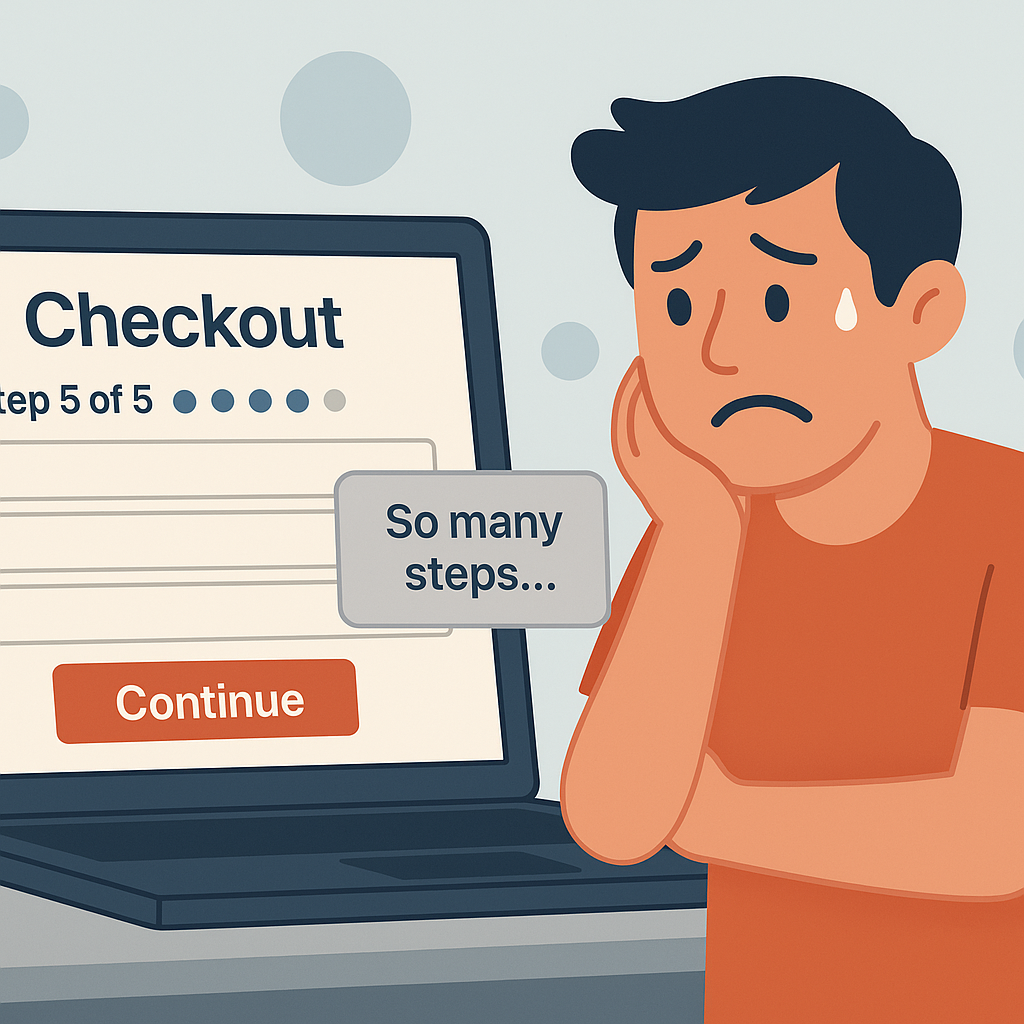 frustrated customer waiting to checkout