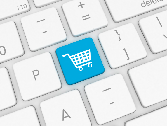 Ecommerce key on laptop keyboard