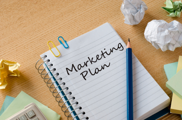 Marketing plan on notepad