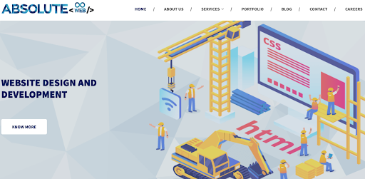 Absolute Web website design and development promo highlighting custom digital solutions