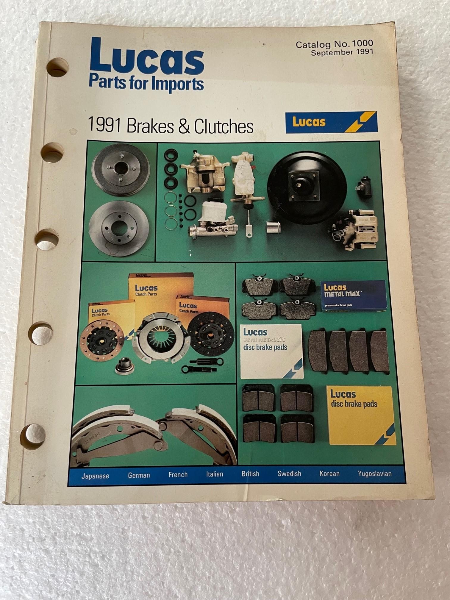 RARE ORIGINAL LUCAS 1991 BRAKE & CLUTCHES PARTS MANUAL No. 1000 296 PAGES
