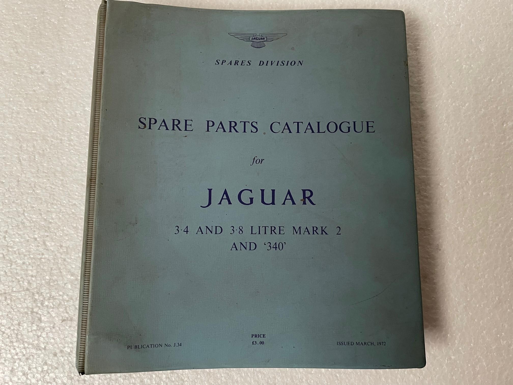 ORIGINAL 1972 JAGUAR MARK 2 3.4 & 3.8 & 340 SPARE PARTS CATALOGUE 