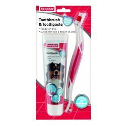 Beaphar toothbrush and toothpaste set