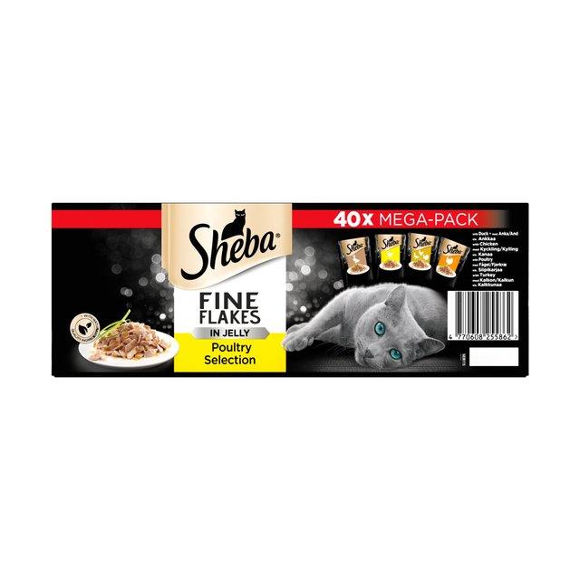 Sheba Fine Flakes Adult Mixed Poultry Jelly 40 x 85g
