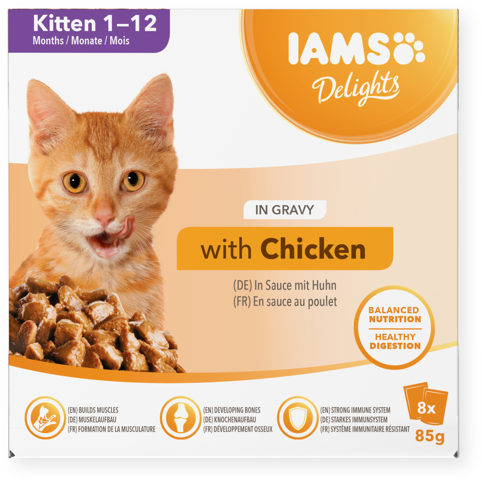 IAMS Delights Kitten - Chicken in Gravy 8 x 85g