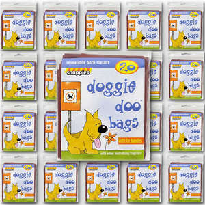 Snappies Doggie Doo Bags (20x20) Total 400 bags & Free UK Shipping