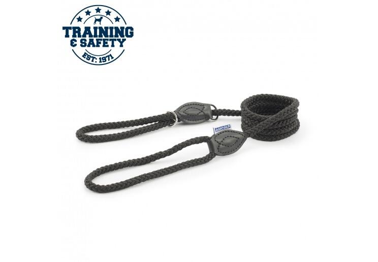 Ancol Rope Slip & Control Lead Black
